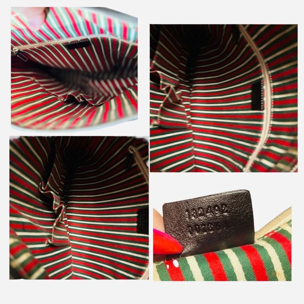 GUCCI Canvas Leather Monogram Shoulder Bag, Vintage. EUC - Picture 11 of 11